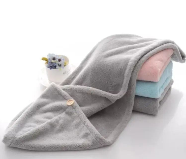 Quick-Dry Cotton Hair Dryer Cap & Towel Wrap Turban