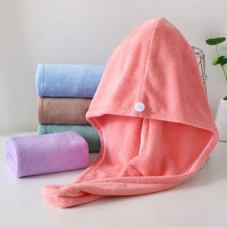 Quick-Dry Cotton Hair Dryer Cap & Towel Wrap Turban