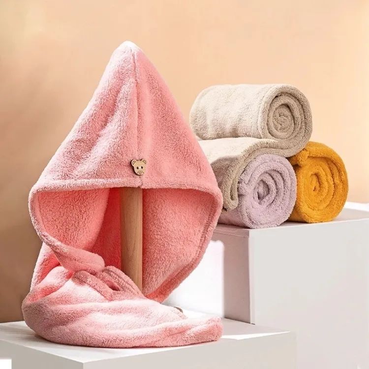 Quick-Dry Cotton Hair Dryer Cap & Towel Wrap Turban