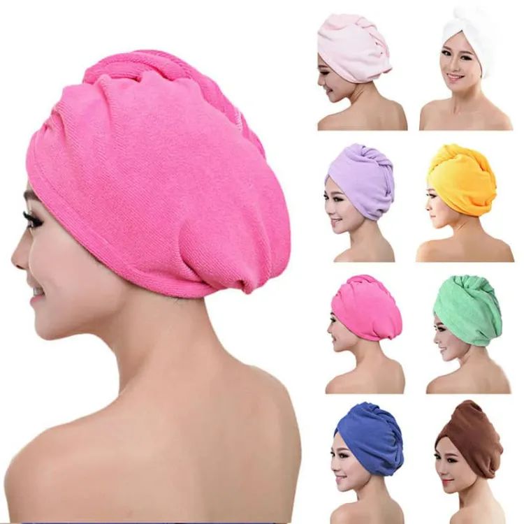 Quick-Dry Cotton Hair Dryer Cap & Towel Wrap Turban