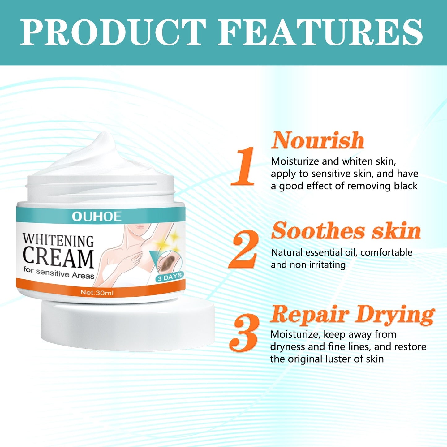 OUHOE Whitening Cream for Sensitive Areas