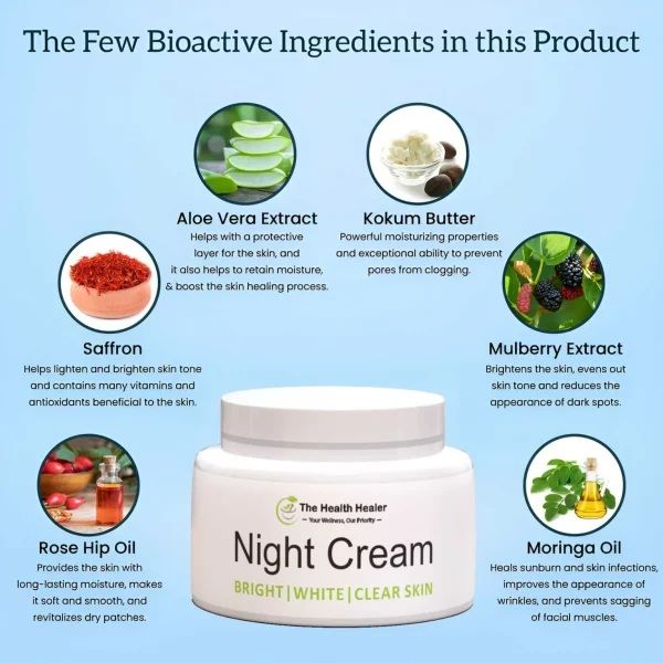 Night Cream for Bright, White, and Clear Skin – 50g