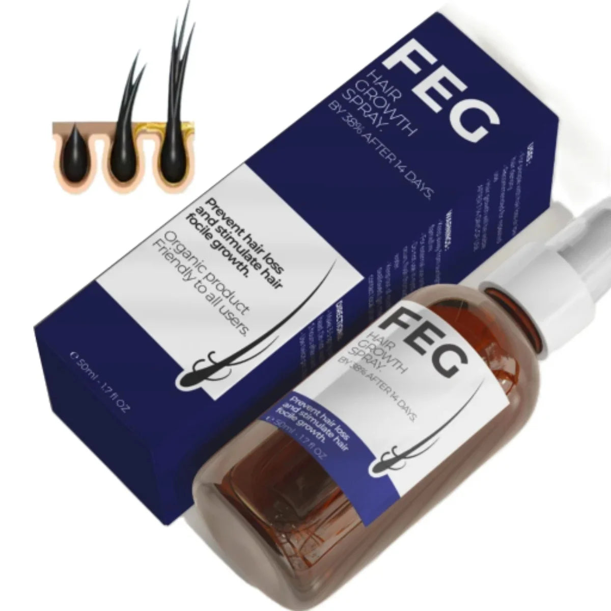 FEG Hair Growth & Anti-Hair Loss Serum / Spray - 50 ml | Fast Regrowth & Anti-Hair Fall Solution