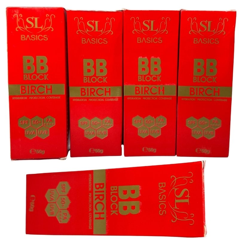 SL Basics BB Block SPF 50g – Tinted Sunscreen with Hydration, UV Protection & Flawless Coverage (Vitamin E & Lotus Extract)