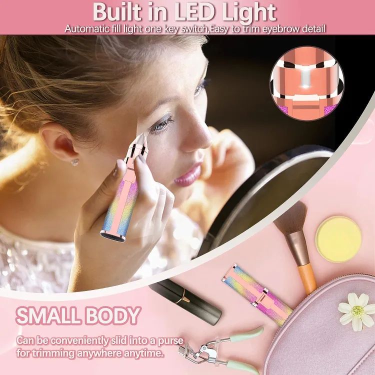 2-in-1 Electric Eyebrow Trimmer & Shaver — Rechargeable Precision Hair Remover with LED Light