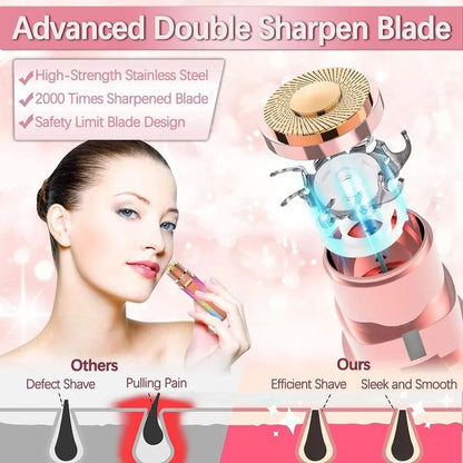 2-in-1 Electric Eyebrow Trimmer & Shaver — Rechargeable Precision Hair Remover with LED Light