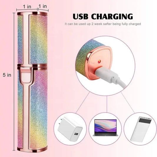 2-in-1 Electric Eyebrow Trimmer & Shaver — Rechargeable Precision Hair Remover with LED Light