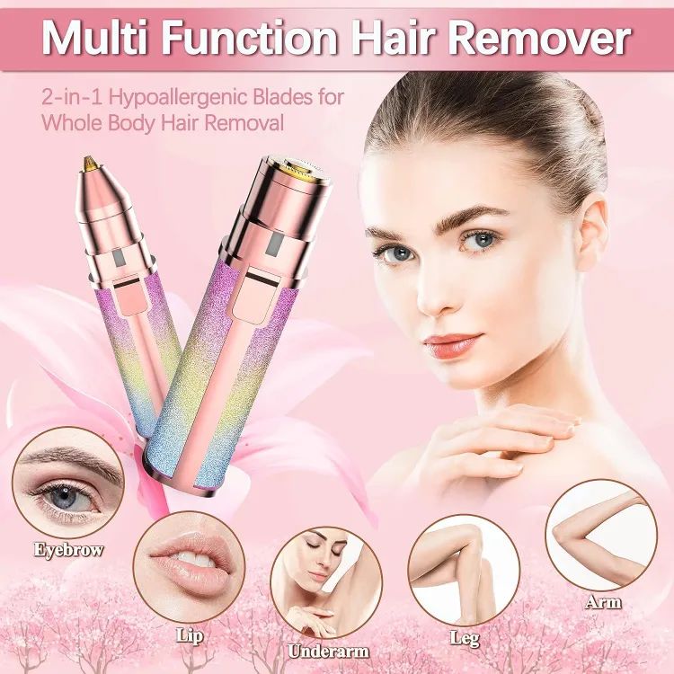 2-in-1 Electric Eyebrow Trimmer & Shaver — Rechargeable Precision Hair Remover with LED Light