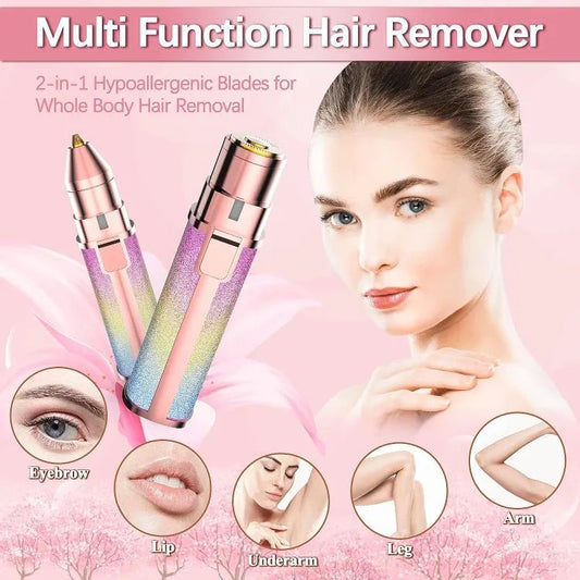 2-in-1 Electric Eyebrow Trimmer & Shaver — Rechargeable Precision Hair Remover with LED Light