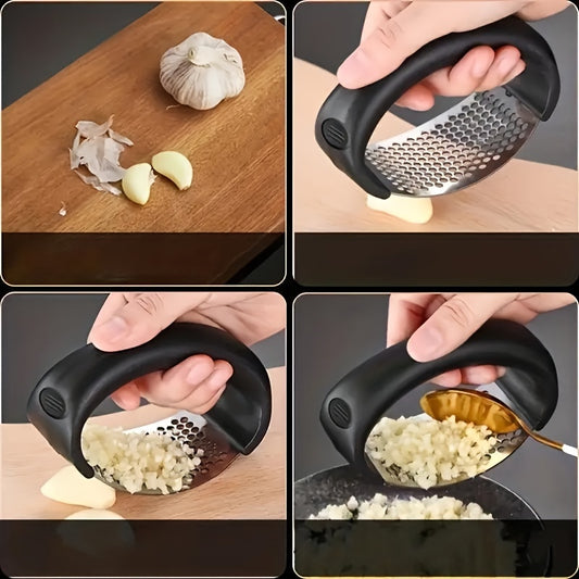 Stainless Steel Garlic Presser – Manual Kitchen Garlic Crusher