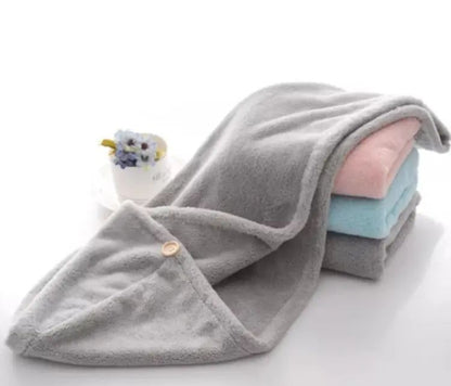 Quick-Dry Cotton Hair Dryer Cap & Towel Wrap Turban