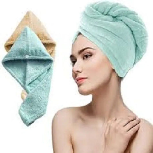 Quick-Dry Cotton Hair Dryer Cap & Towel Wrap Turban