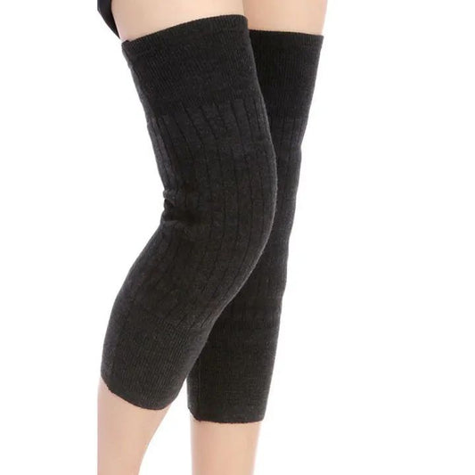 Cold-Proof Plush Compression Knee Socks & Pads — Winter Sports & Recovery
