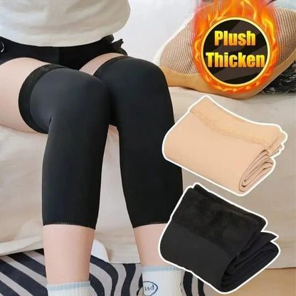 Cold-Proof Plush Compression Knee Socks & Pads — Winter Sports & Recovery