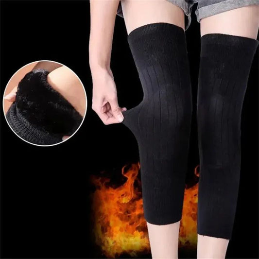 Cold-Proof Plush Compression Knee Socks & Pads — Winter Sports & Recovery