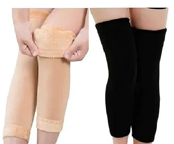 Cold-Proof Plush Compression Knee Socks & Pads — Winter Sports & Recovery