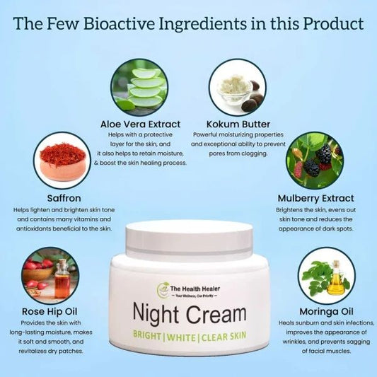 Night Cream for Bright, White, and Clear Skin – 50g