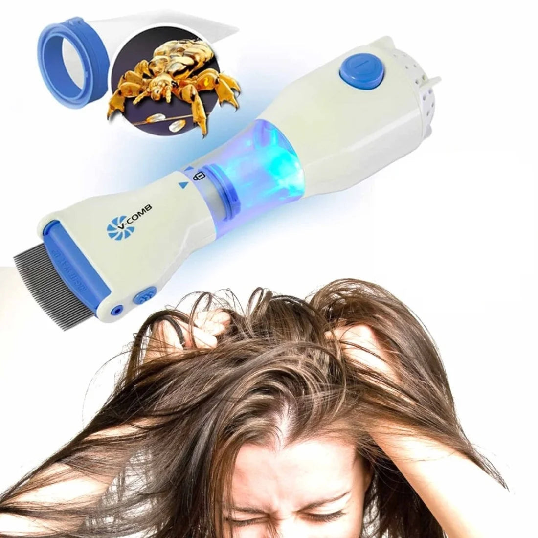 Electric V-Comb Anti-Lice Machine | Chemical-Free | With Box & Filters