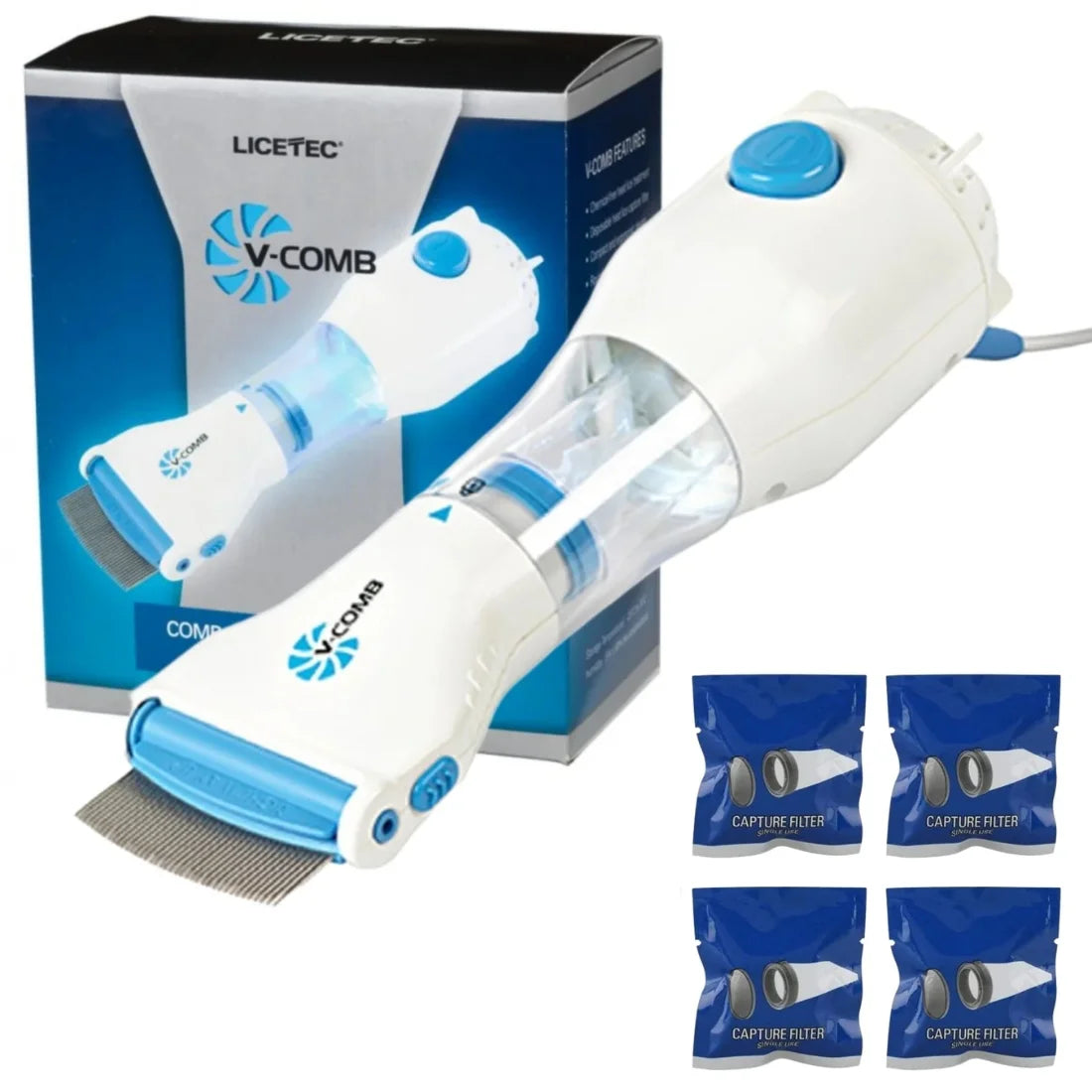 Electric V-Comb Anti-Lice Machine | Chemical-Free | With Box & Filters