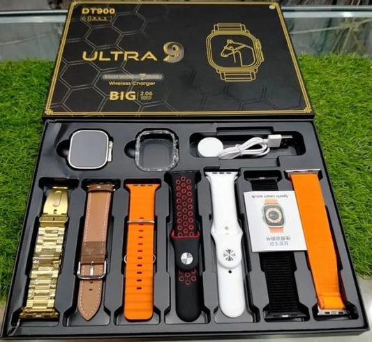DT900 Ultra 9 Smart Watch – 7-in-1 Strap, 49mm Dial, Full Touch Display