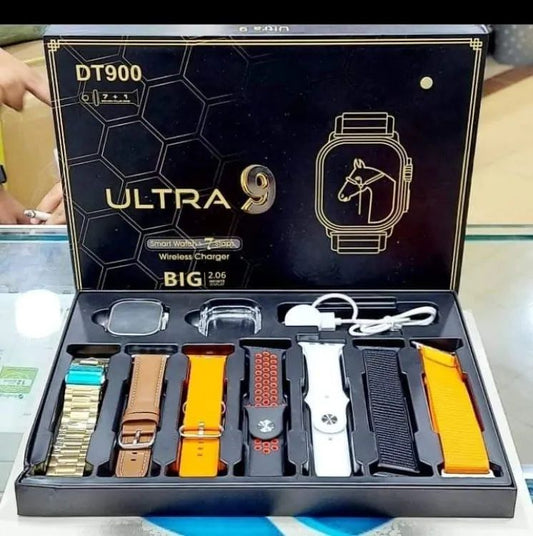 DT900 Ultra 9 Smart Watch – 7-in-1 Strap, 49mm Dial, Full Touch Display